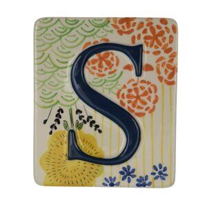 Ceramic Floral Letter S Wall Tile